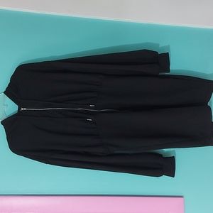 Shein Curve 1X Black Zipper Hoodie Sweatshirt Dress
